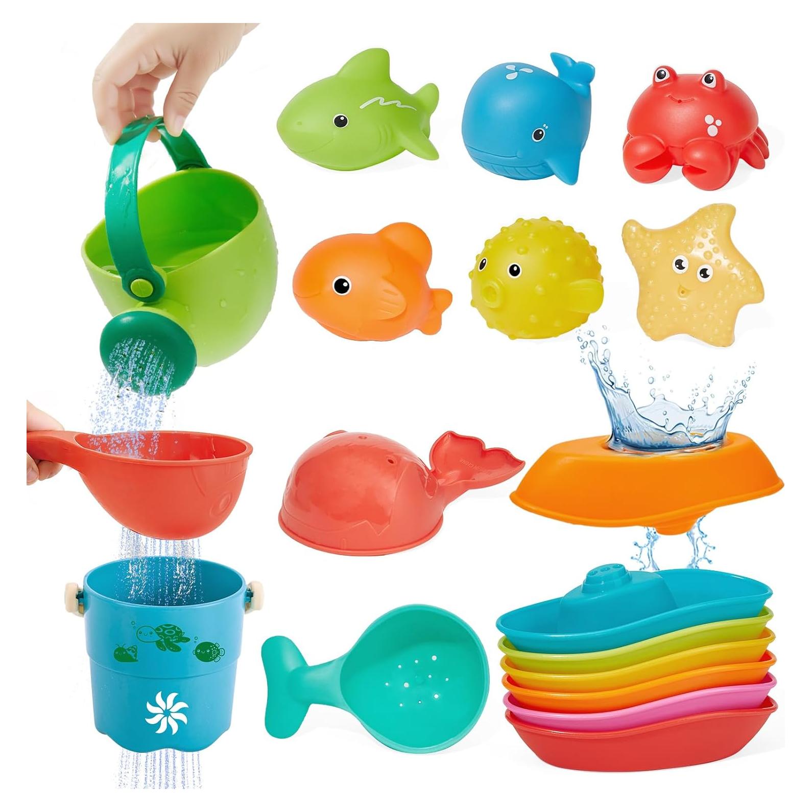 Juguetes de baño para bebés Amchsuri 16PCS sin moho