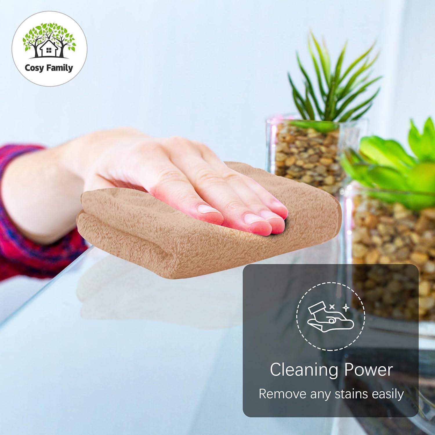 Juego de 24 Paños de Baño Cosy Family - 30.48 cm - Marrón