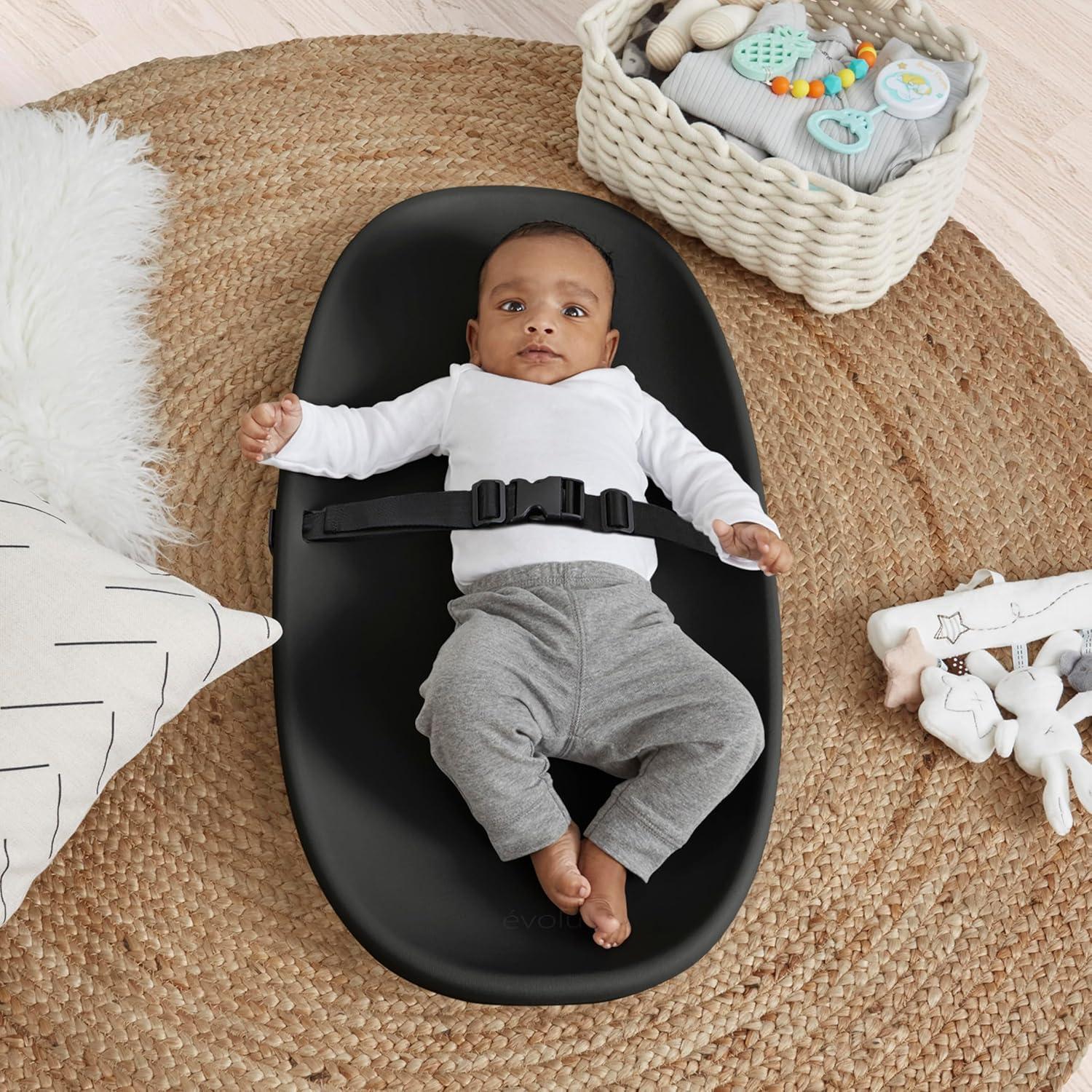 Cambiador de Bebé Evolur Eva Portátil Impermeable Negro 76.2x40.6cm