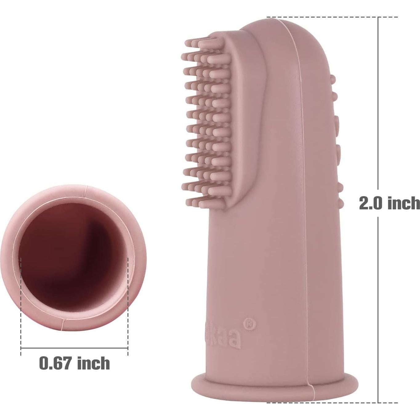 Cepillo de Dedo de Silicona Haakaa Rubor - 2 Paquetes para Bebés