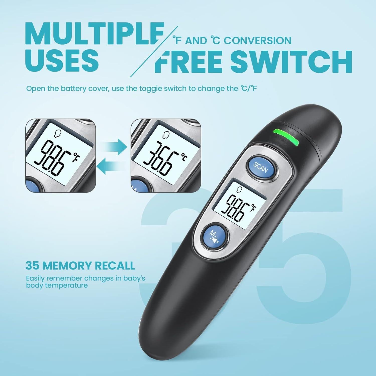 Termómetro Infrarrojo GoodBaby FC-IR100 para Adultos y Bebés