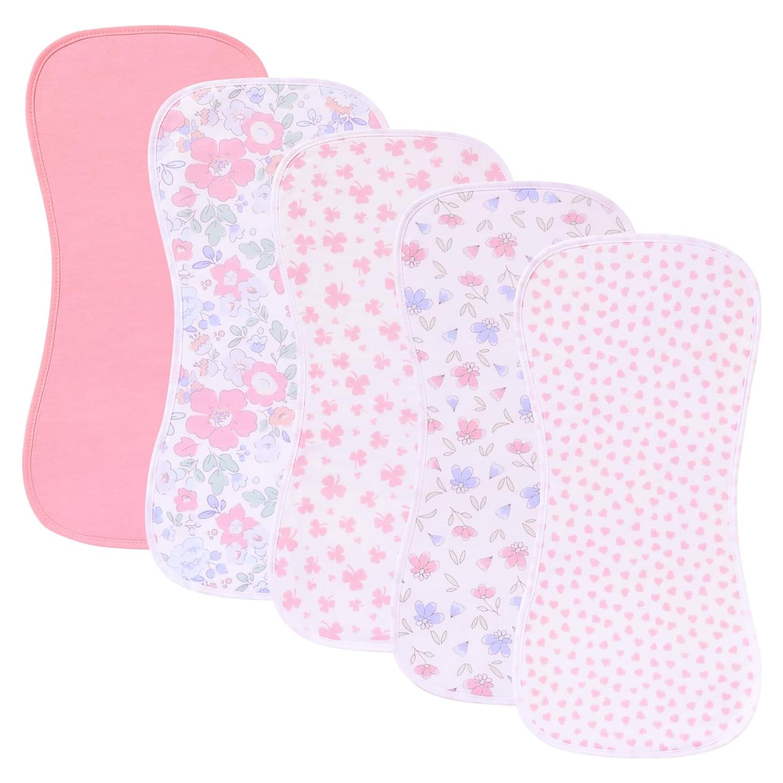 Paquete de 5 Pañales para Eructar Sleepyturtle Algodón Rosa