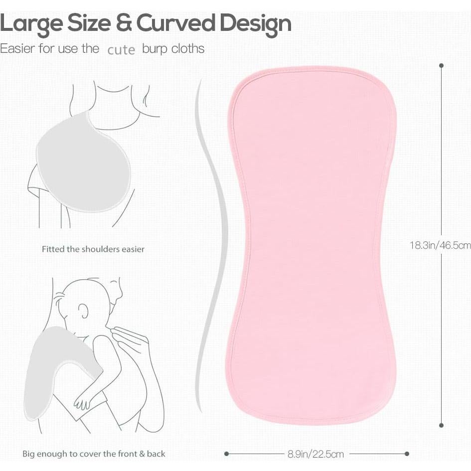 Paquete de 5 Pañales para Eructar Sleepyturtle Algodón Rosa