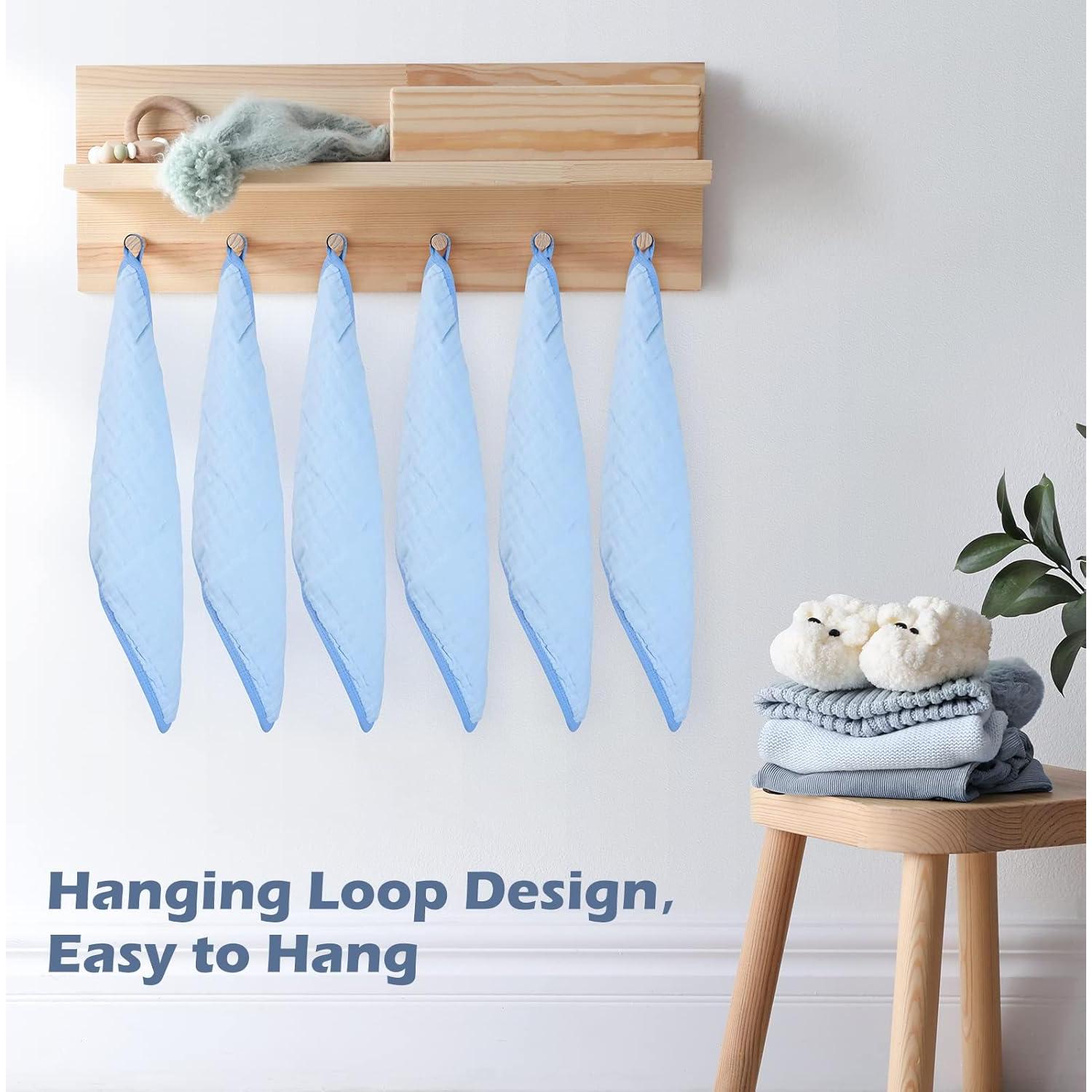 Paquete de 6 Pañales de Muselina Maliton 100% Algodón Azul