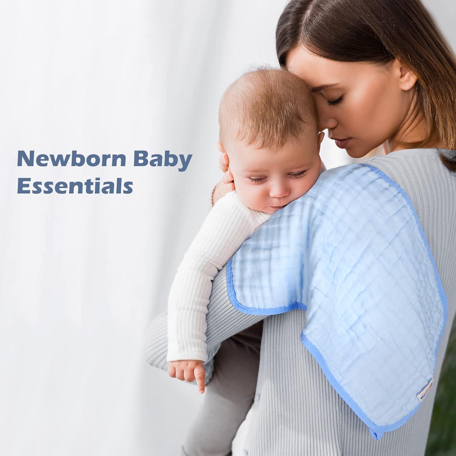 Paquete de 6 Pañales de Muselina Maliton 100% Algodón Azul