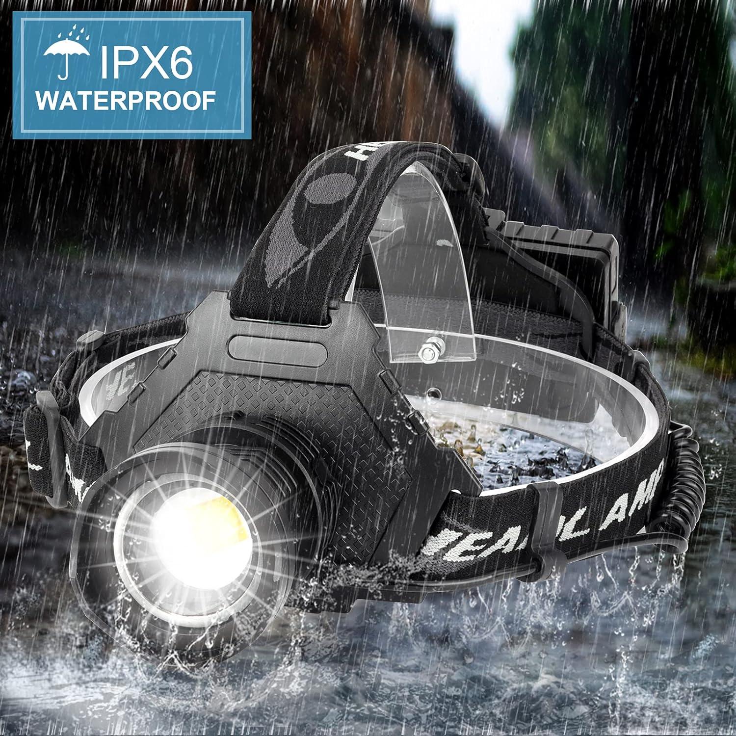Linterna Frontal LED Recargable BUD K XHP70 1080 Lúmenes IPX6