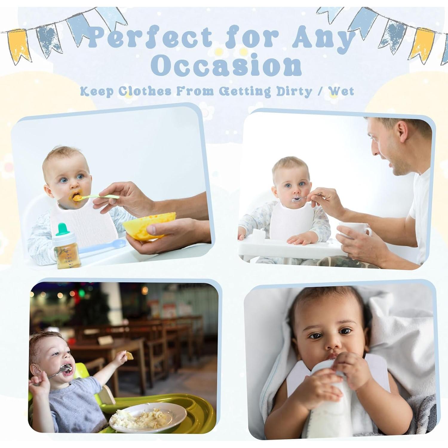 Baberos Blancos Toulite 6 Pcs Reutilizables Impermeables 30x20 cm