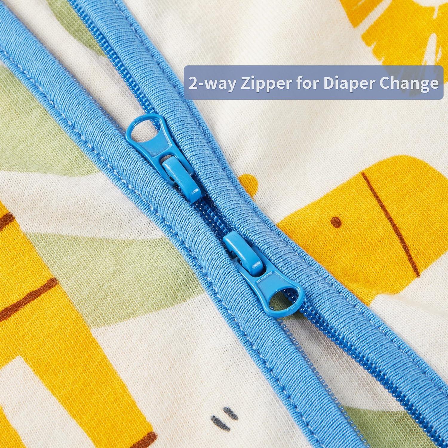 Saco de Sueño TILLYOU 2 Pack Bebés 0-6 Meses Algodón 0.5 TOG