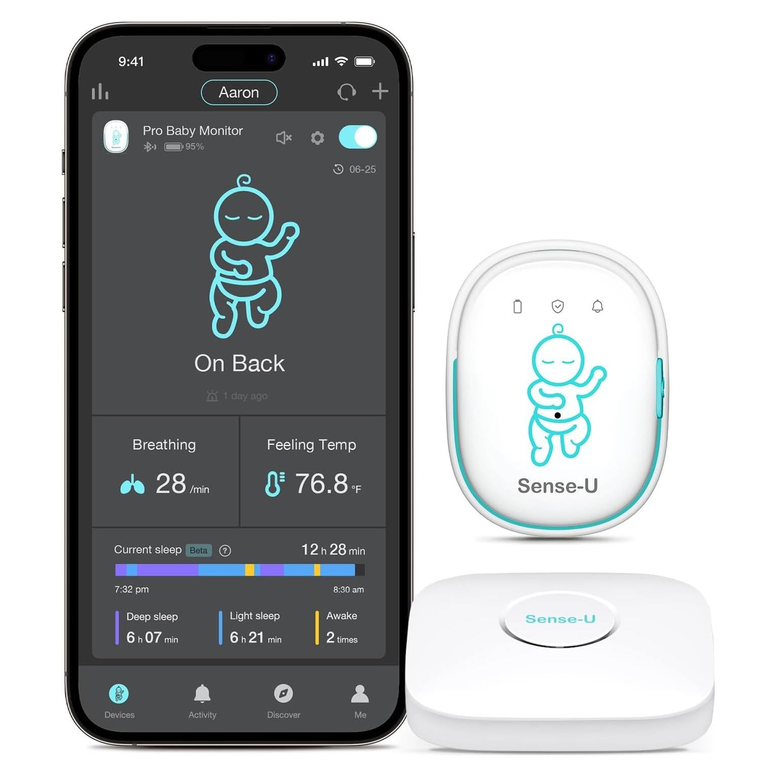 Monitor de Bebé Sense-U Pro Largo Alcance - Alertas y Análisis