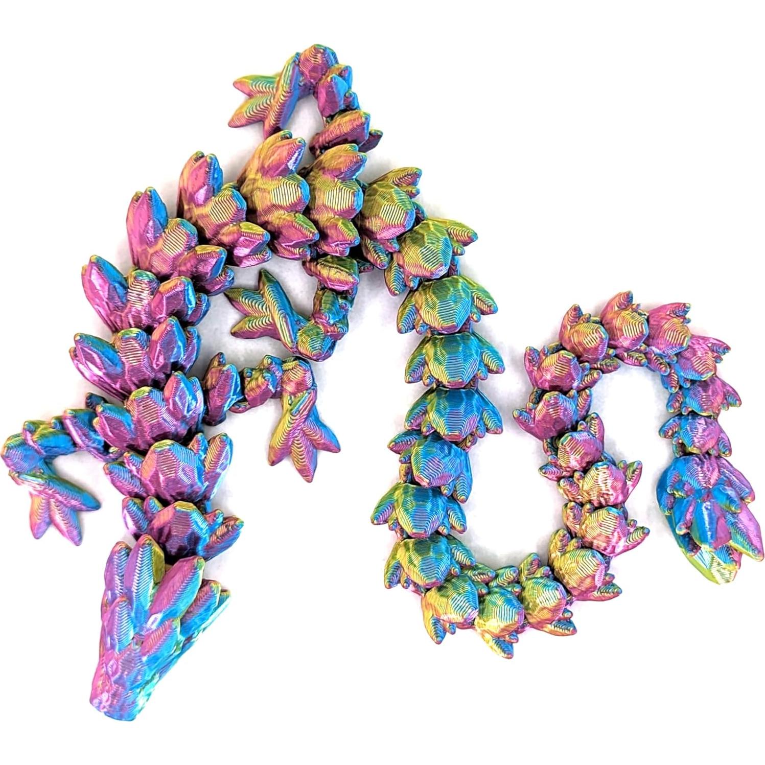 Dragón Articulado de Piedra Preciosa 30.48 cm - Frambuesa Azul