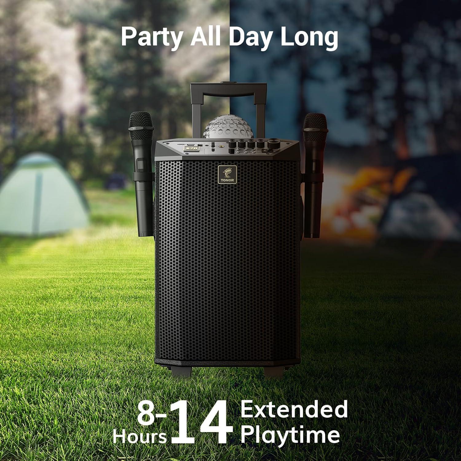 Máquina de Karaoke Portátil TONOR K20 con 2 Micrófonos