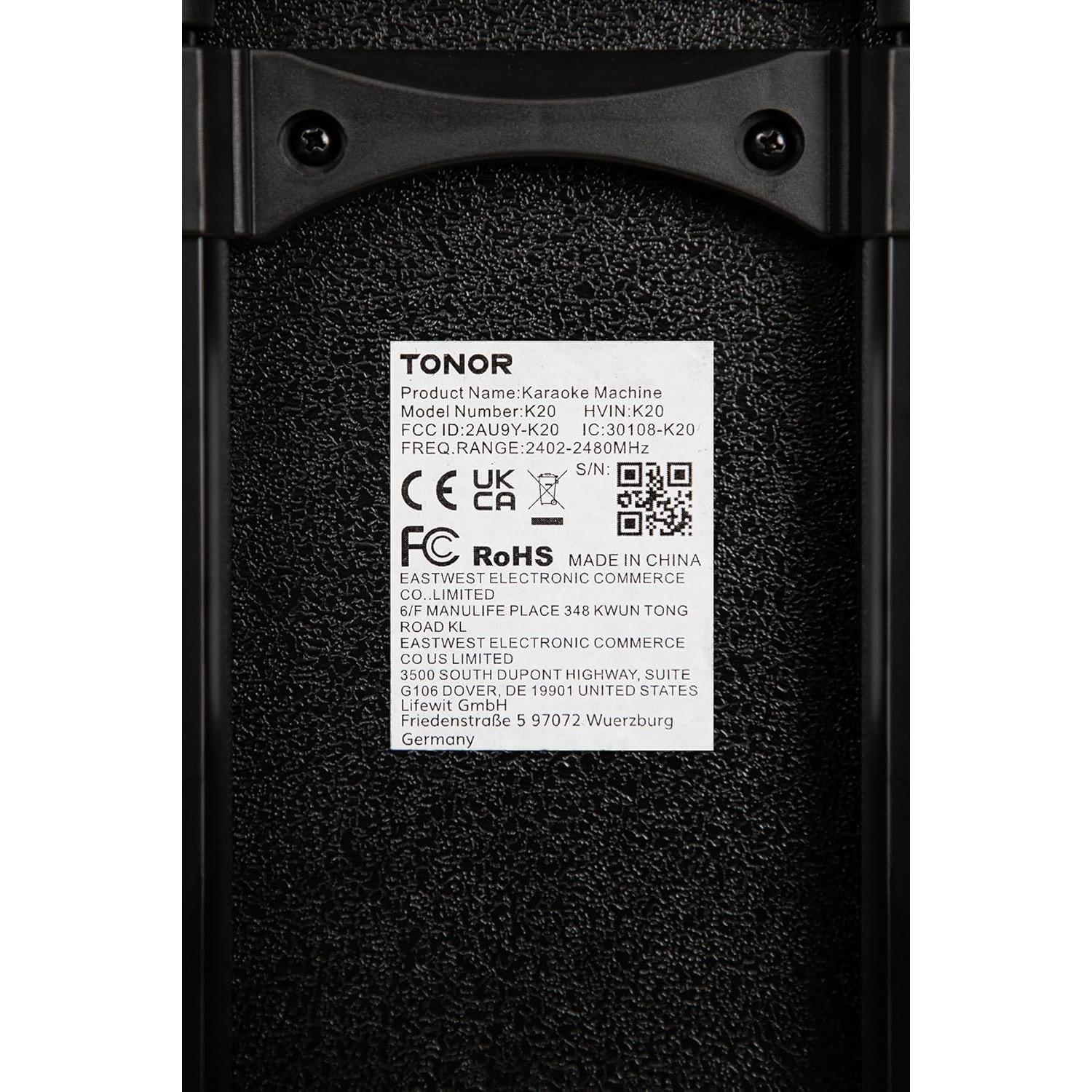 Máquina de Karaoke Portátil TONOR K20 con 2 Micrófonos