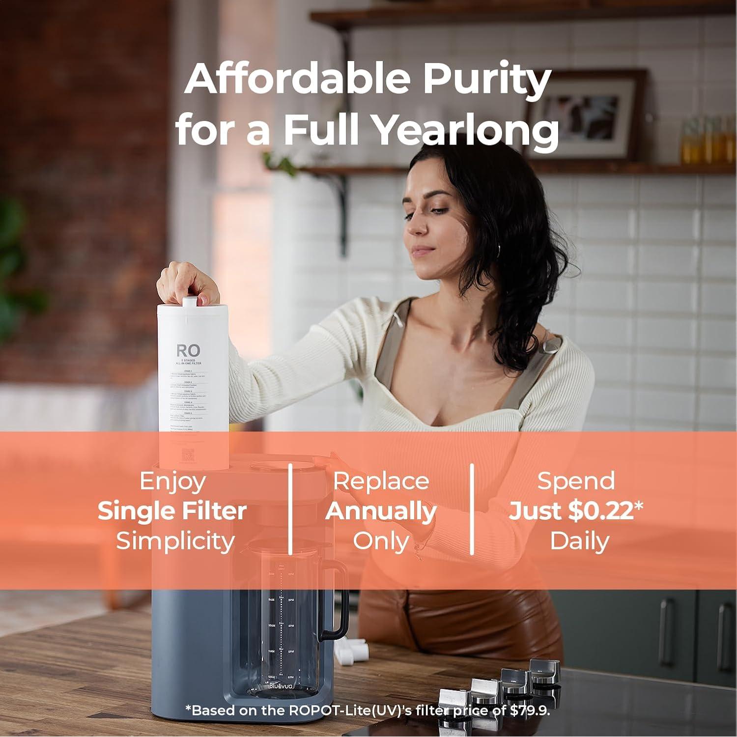 Purificador de Agua Bluevua ROPOT-Lite UV 7 Etapas Portátil