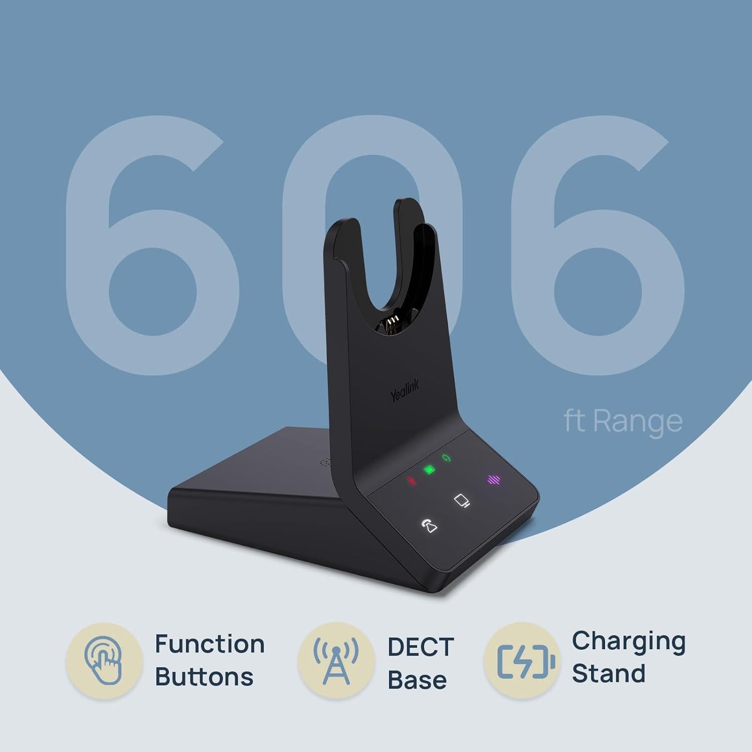 Auriculares Inalámbricos Yealink WH64 Mono DECT Bluetooth 185m