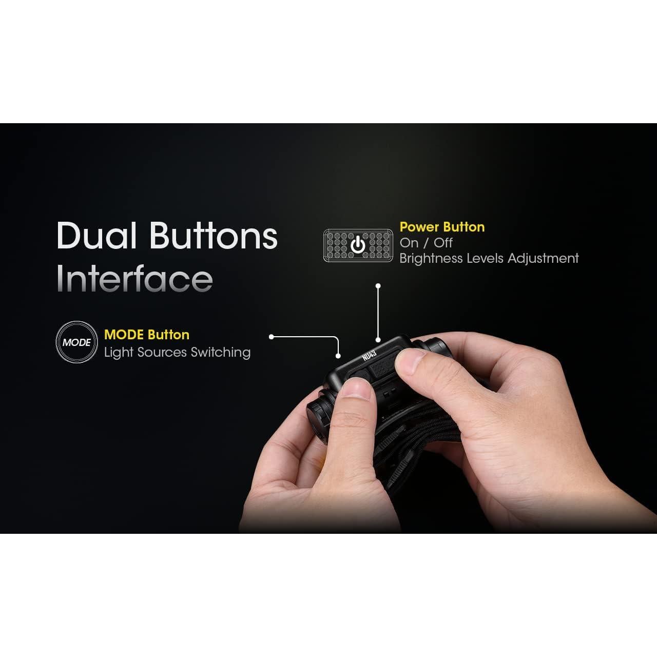 Linterna Frontal Nitecore NU43 1400 lúmenes USB-C Ligera