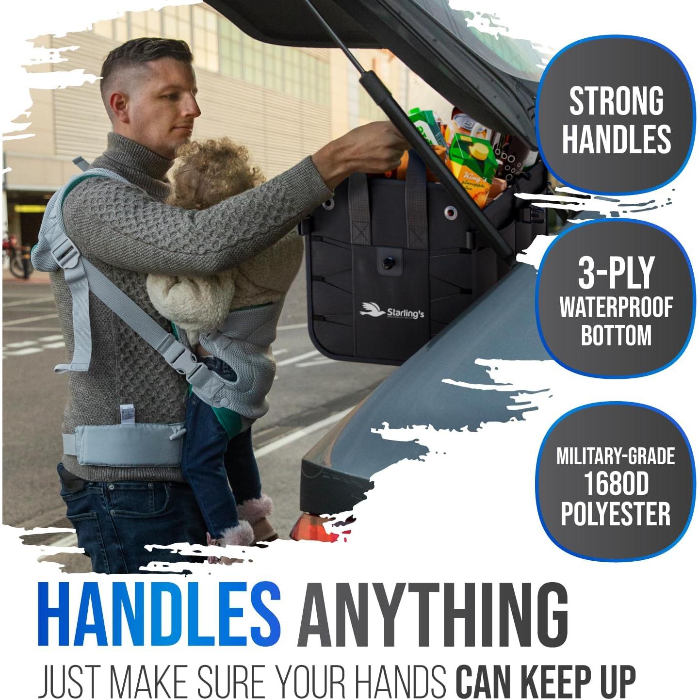 Organizador de Maletero Starling's Grande Negro Plegable 6.8L