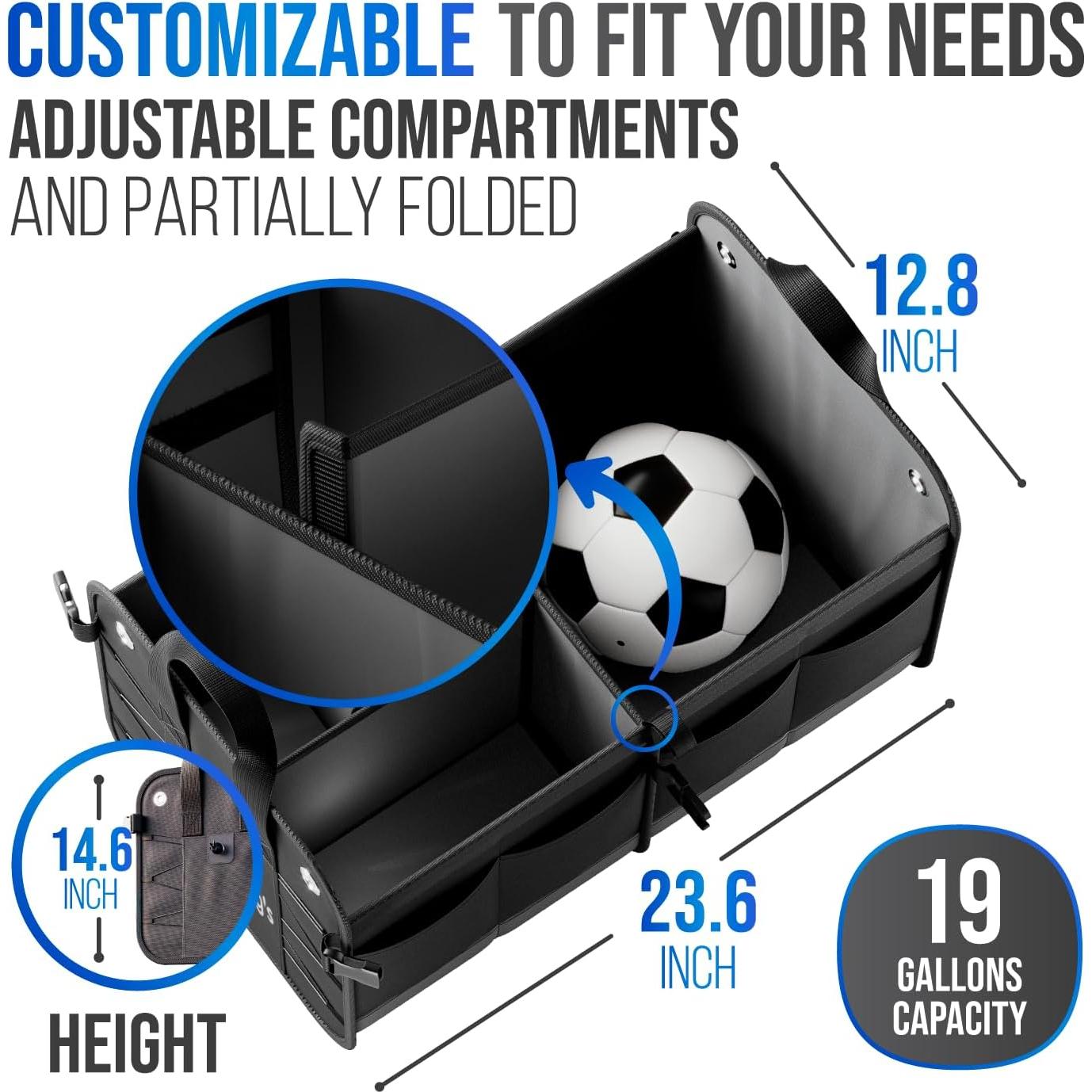 Organizador de Maletero Starling's Grande Negro Plegable 6.8L