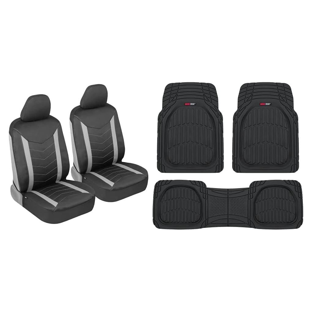 Cubiertas de Asiento Delanteras Impermeables Motor Trend + Alfombrillas 923-BK