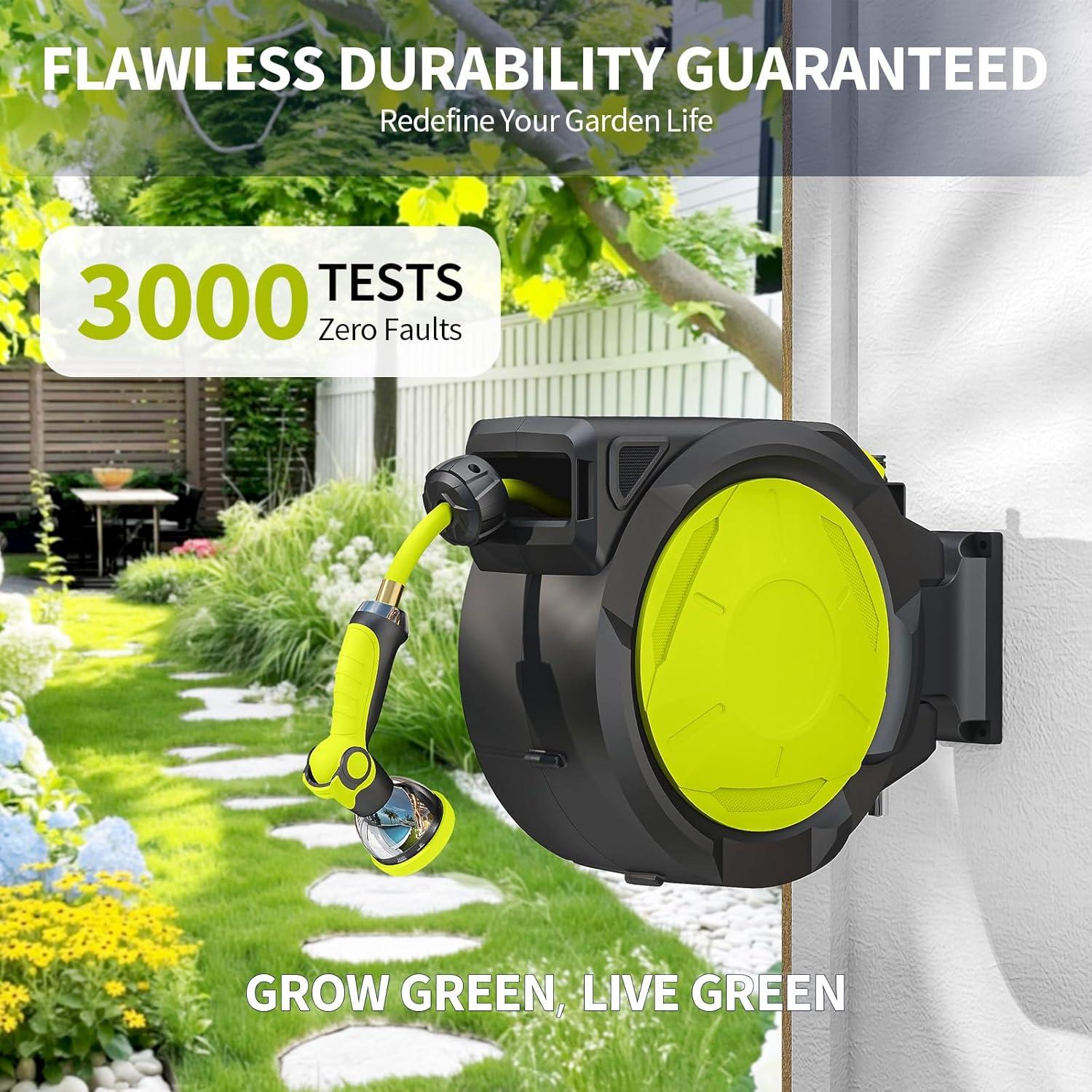 Carrete de Manguera de Jardín LUCKPRO 15.24m Retráctil Pared