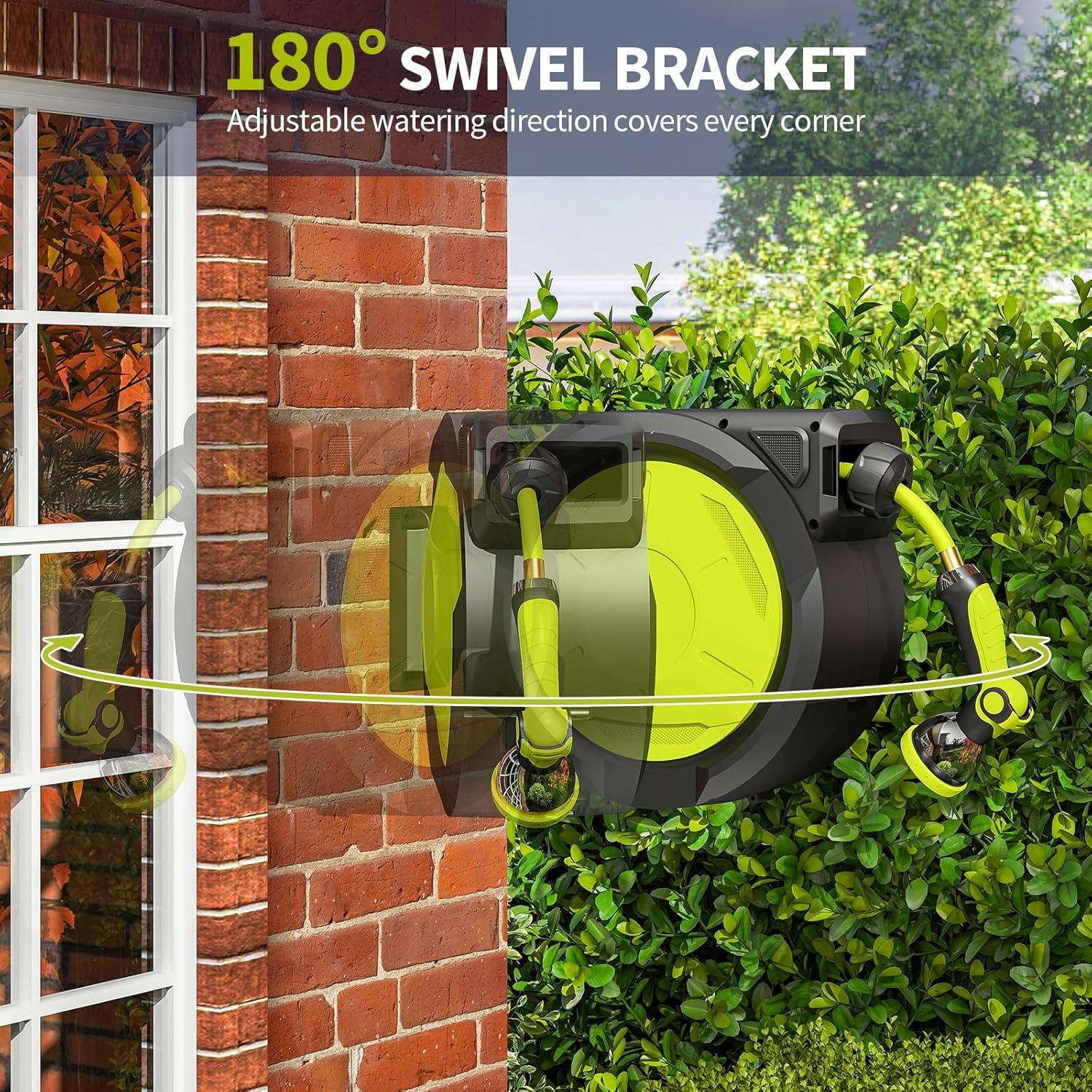 Carrete de Manguera de Jardín LUCKPRO 15.24m Retráctil Pared