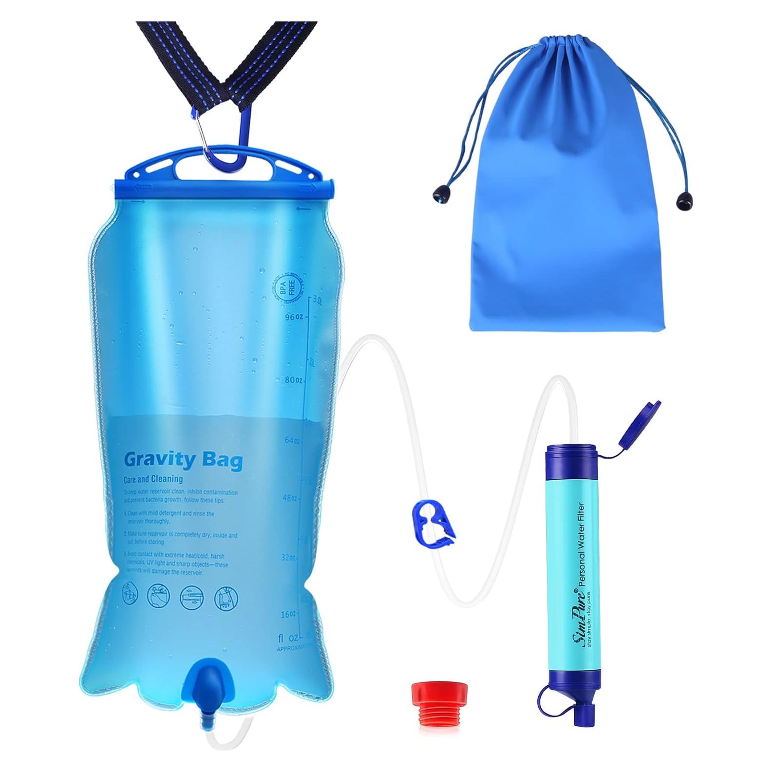 Purificador de Agua Portátil SimPure 3L, Filtro por Gravedad