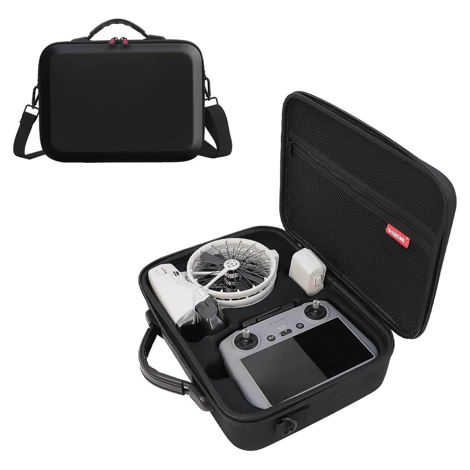 Father&I Drone Flip RC2 RCN3 Combo Accessories Only (Carry-ing) Protective Protector Case Carrier Box Hard Storage Bag Holder for DJI Flip Crossbody & Two Way Zipper, Black (NOT Silicone)