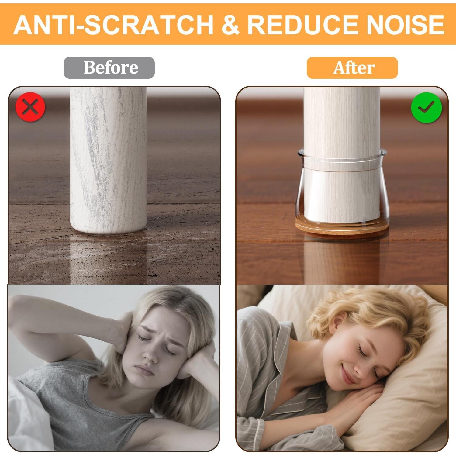 Protectores de Suelo RUSIDO para Patas de Silla Redondos 20 Pcs