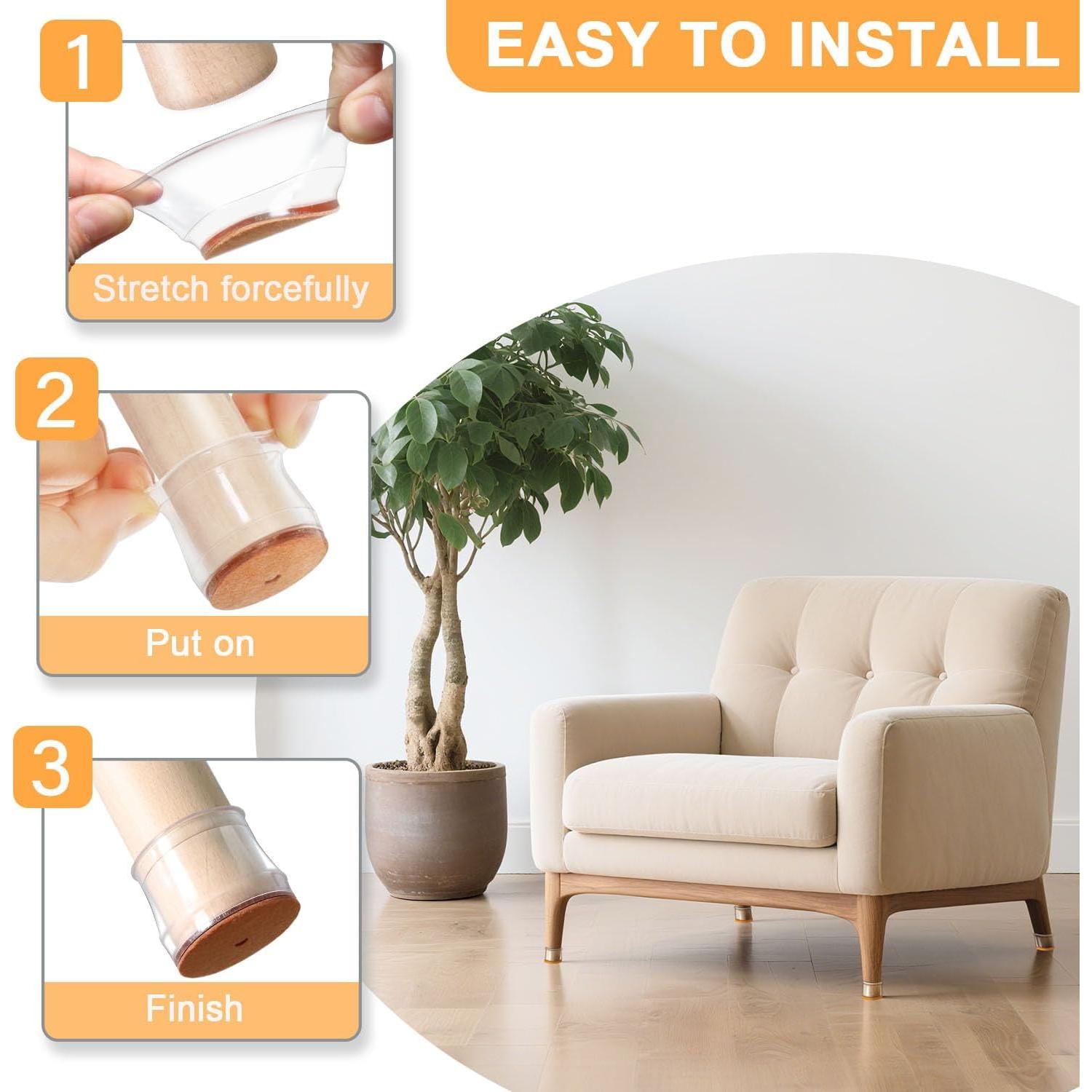 Protectores de Suelo RUSIDO para Patas de Silla Redondos 20 Pcs