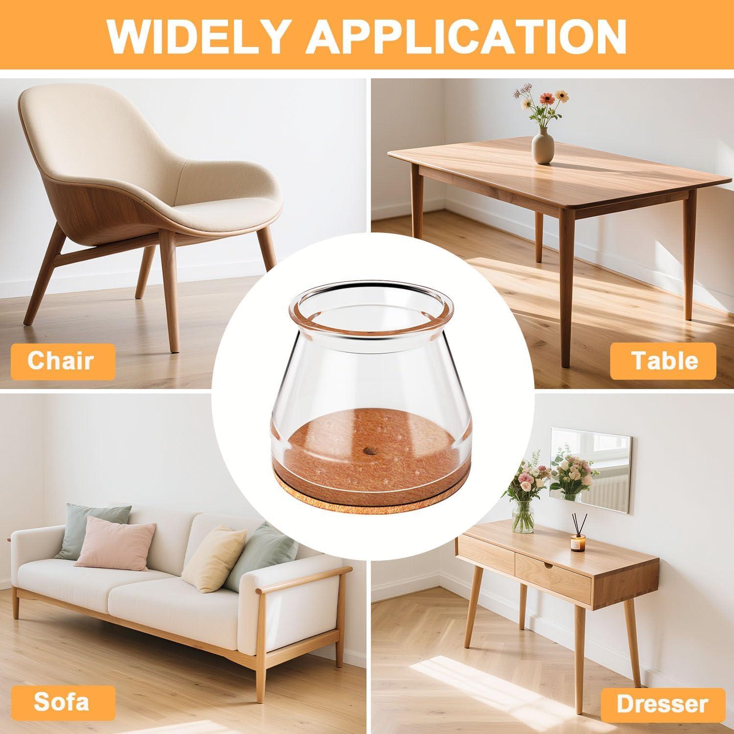 Protectores de Suelo RUSIDO para Patas de Silla Redondos 20 Pcs