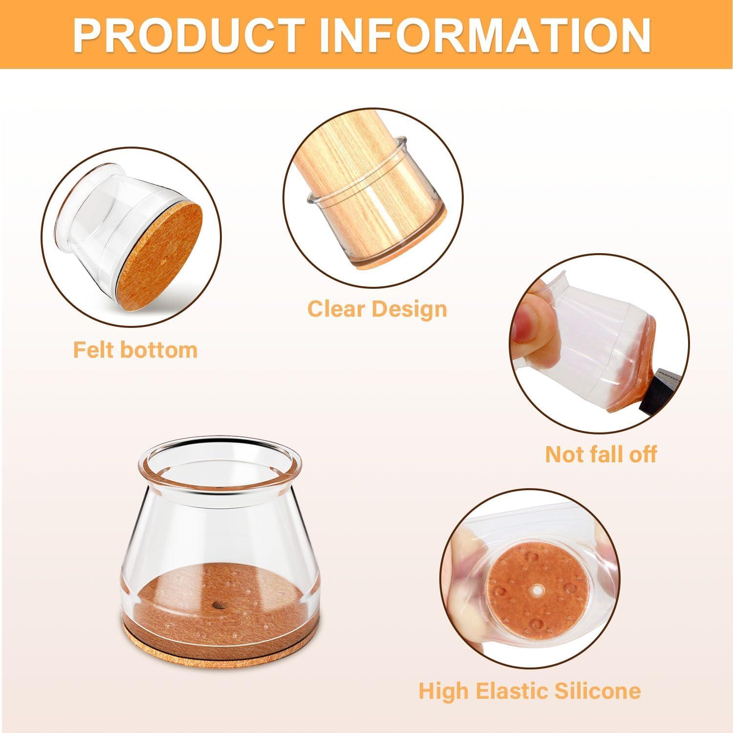 Protectores de Suelo RUSIDO para Patas de Silla Redondos 20 Pcs