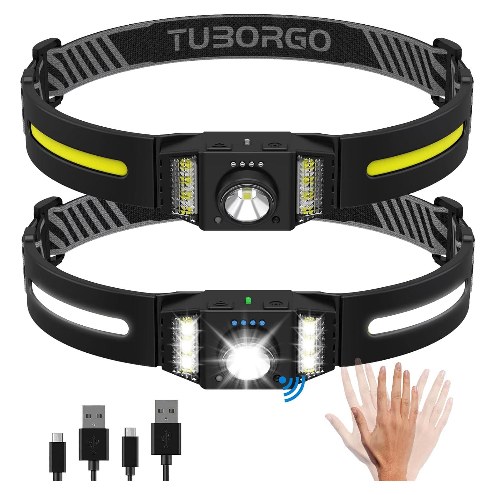 Linterna Frontal LED TUBORGO TD1200-2 Recargable 9 Modos