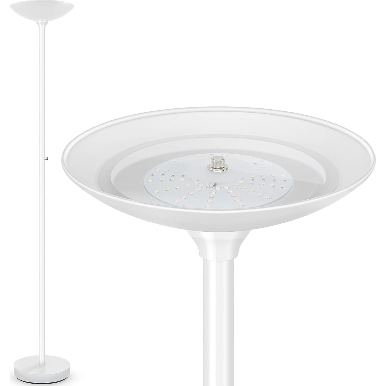 Lámpara de Pie LED Torchiere AUQUEE 30W 3600LM Blanca 71"