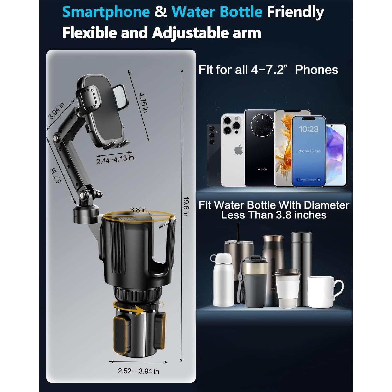 Soporte para Teléfono de Taza Easkkty Ajustable 2 en 1
