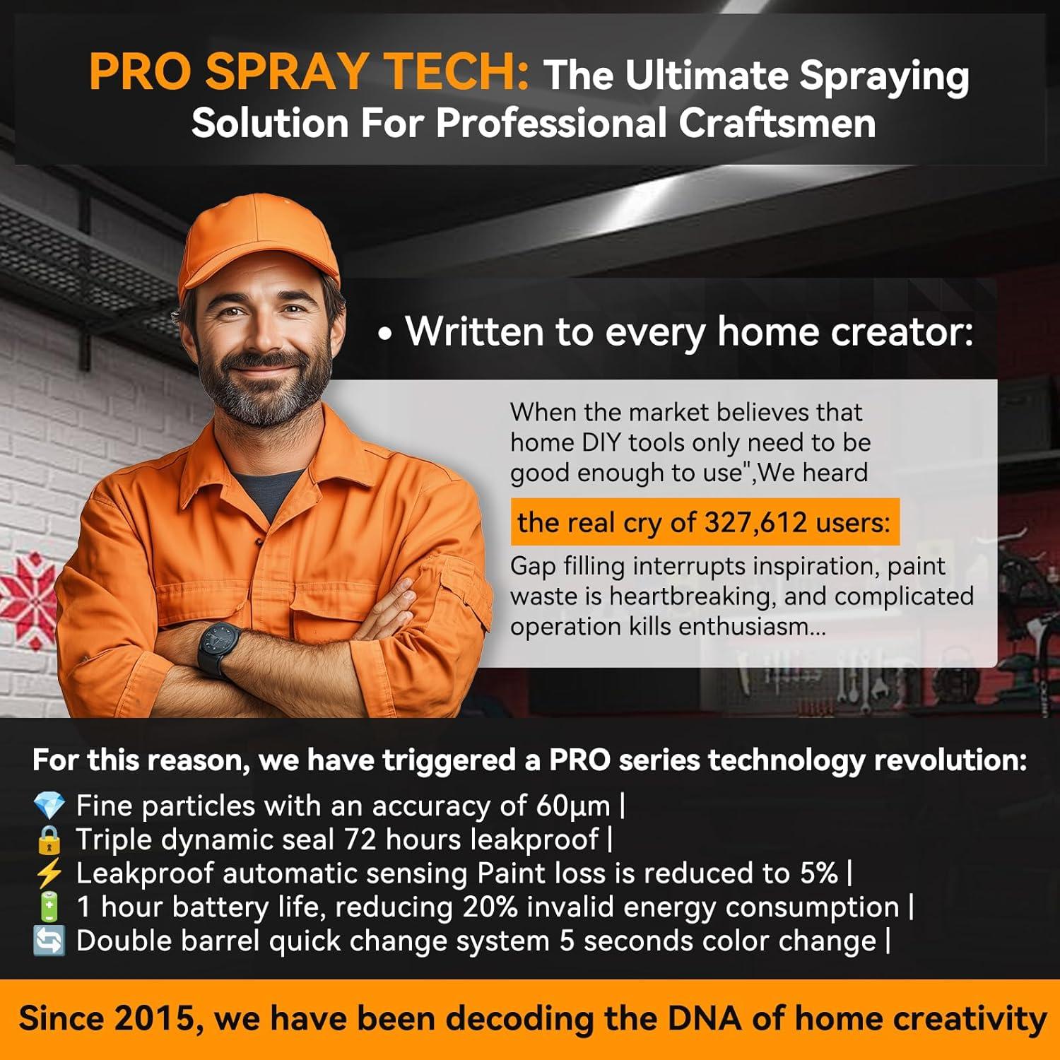 Pulverizador de pintura inalámbrico Yireal 800ml 2000mAh 3 boquillas