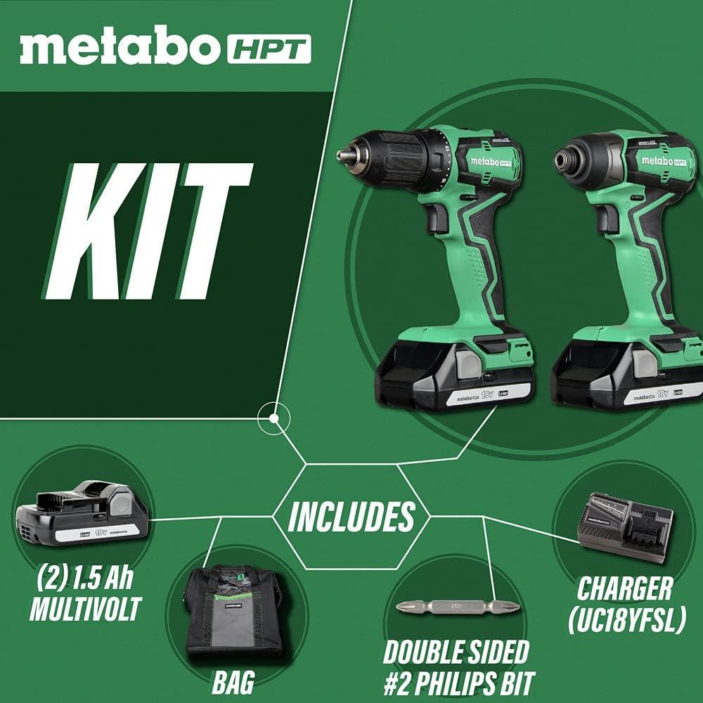 Kit Taladro y Destornillador Inalámbrico Metabo HPT 18V