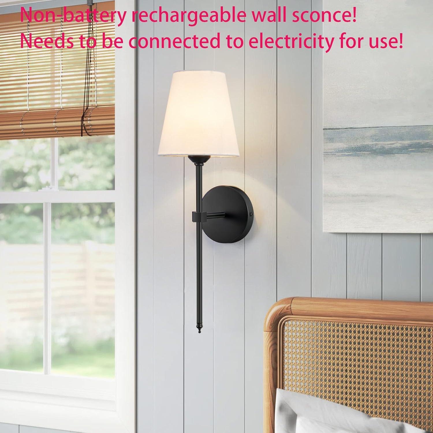 Juego de 2 Apliques de Pared Retro KUAUGST 50.8 cm Negro