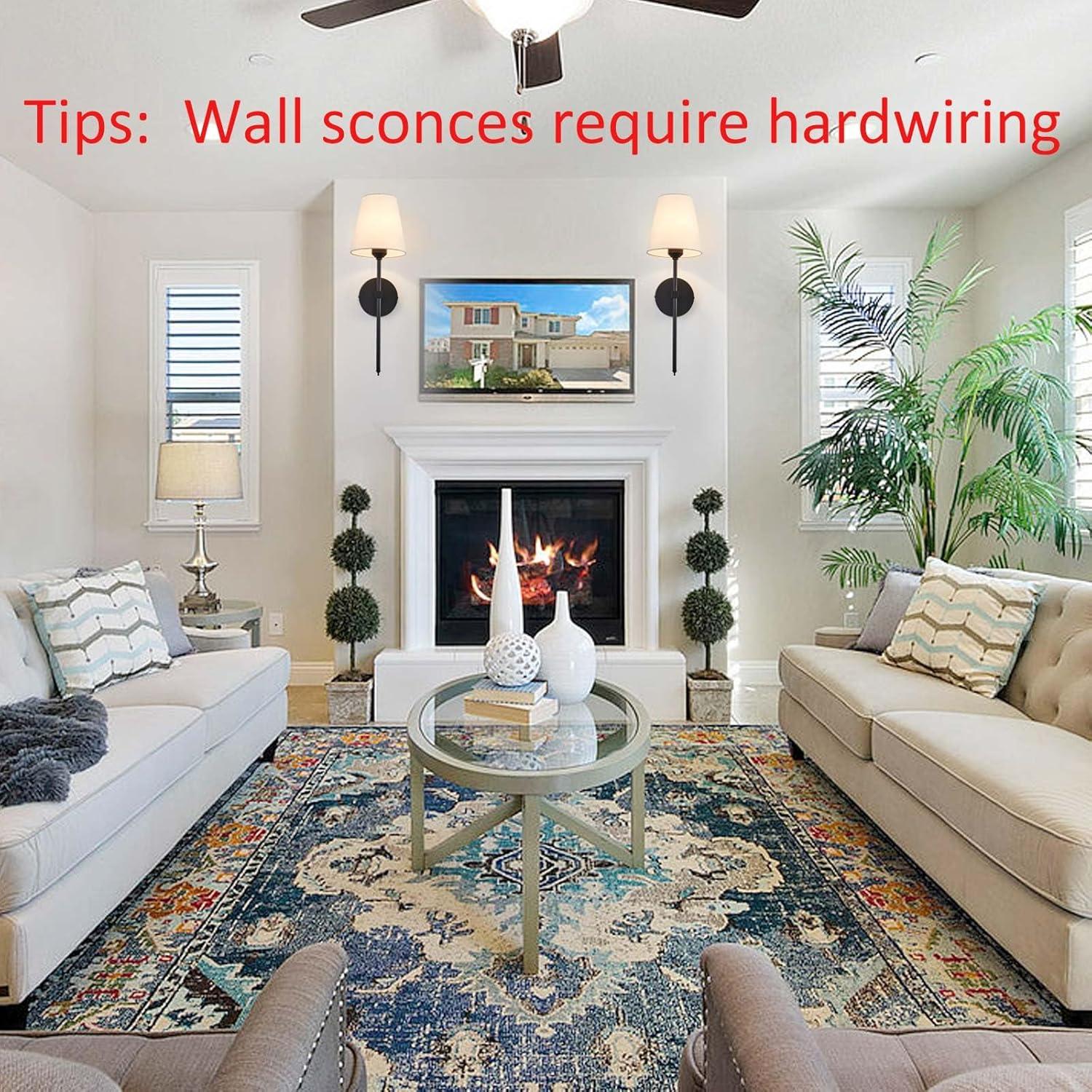 Juego de 2 Apliques de Pared Retro KUAUGST 50.8 cm Negro