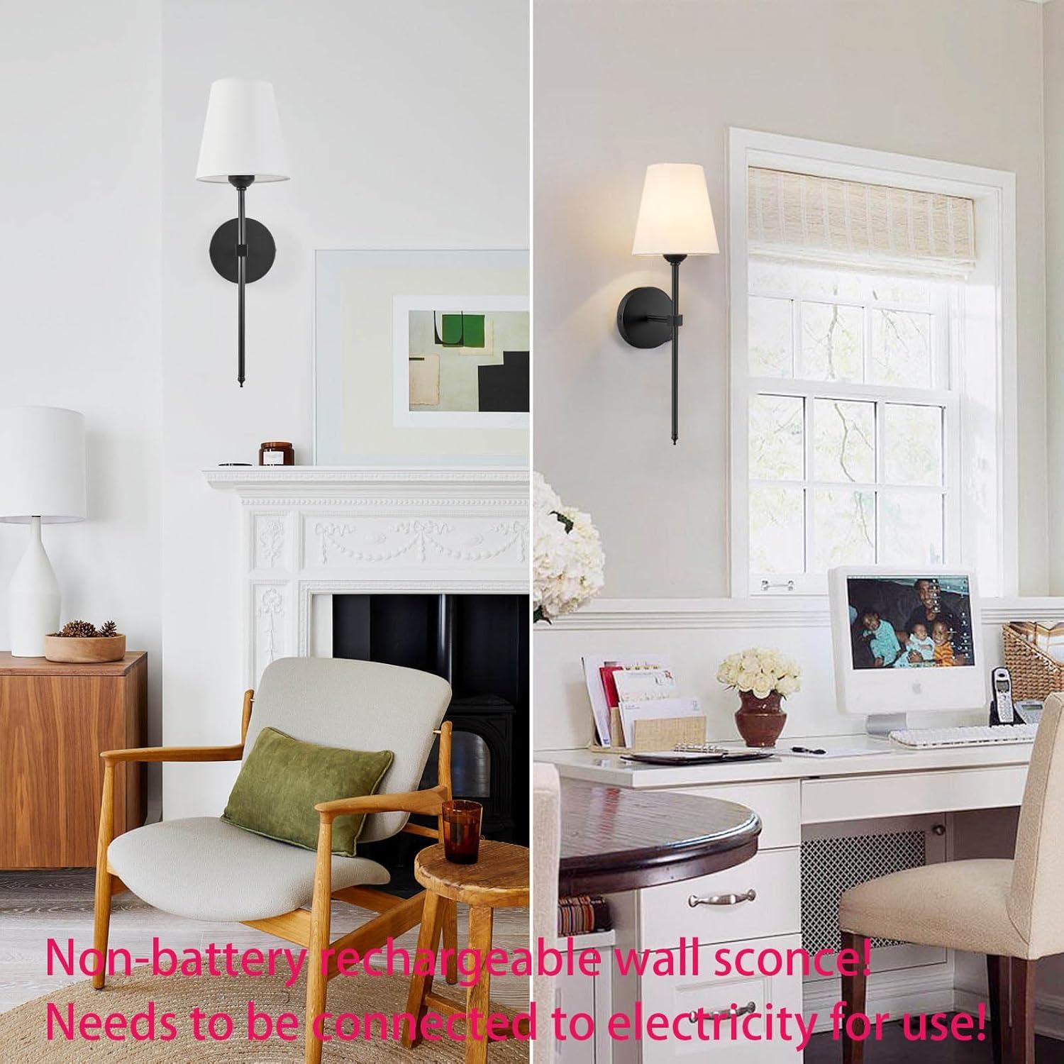 Juego de 2 Apliques de Pared Retro KUAUGST 50.8 cm Negro