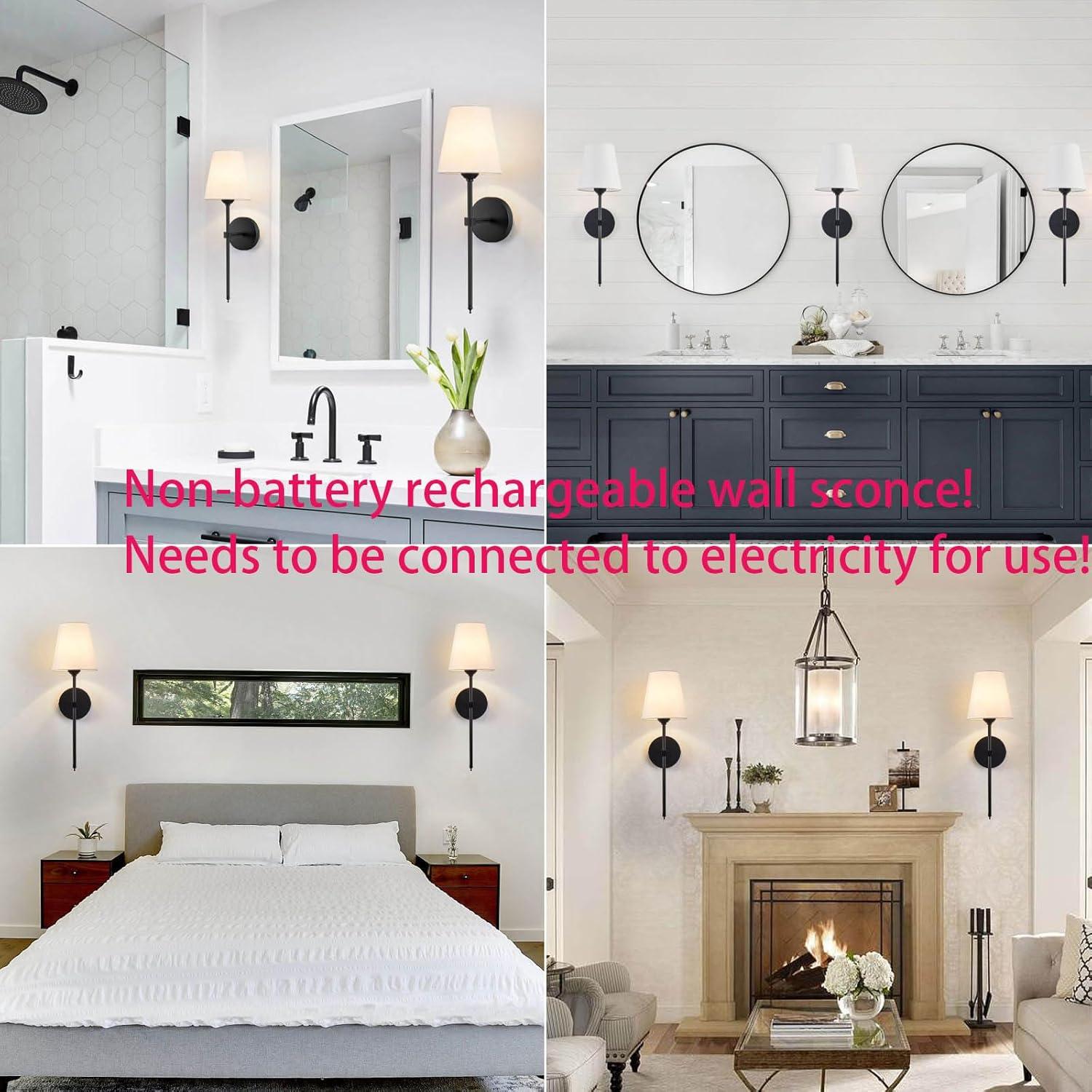 Juego de 2 Apliques de Pared Retro KUAUGST 50.8 cm Negro