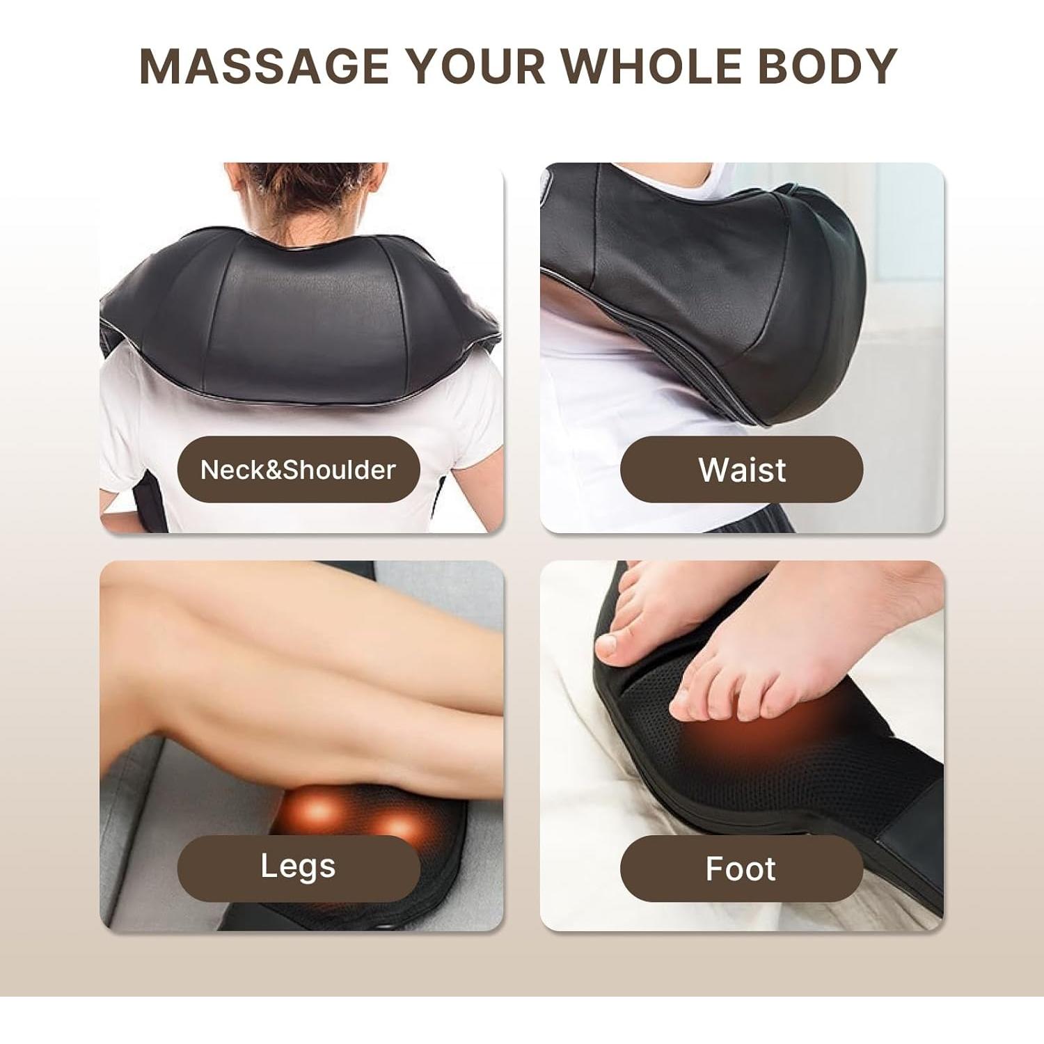 Masajeador de Espalda y Cuello PONGUI con Calor Shiatsu 16 Cabezas