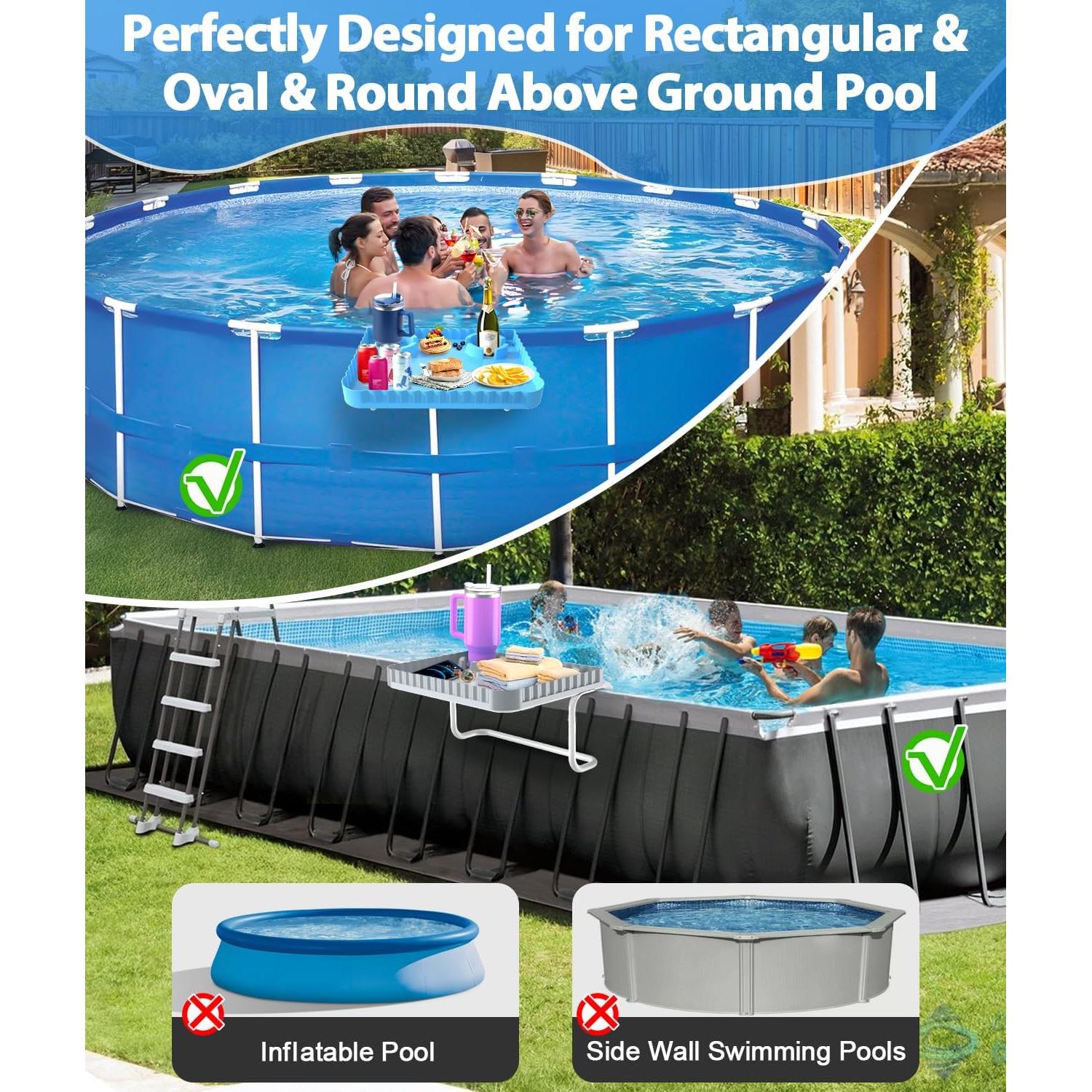 Barra de piscina portátil Lebenwell azul 42x31 cm