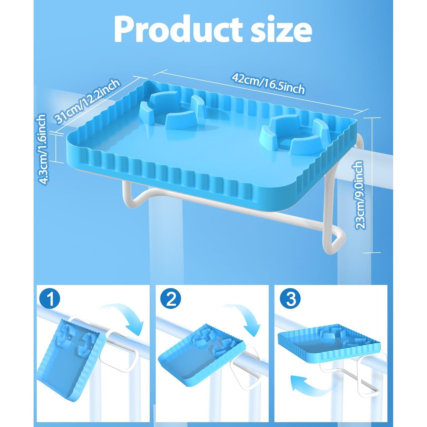 Barra de piscina portátil Lebenwell azul 42x31 cm