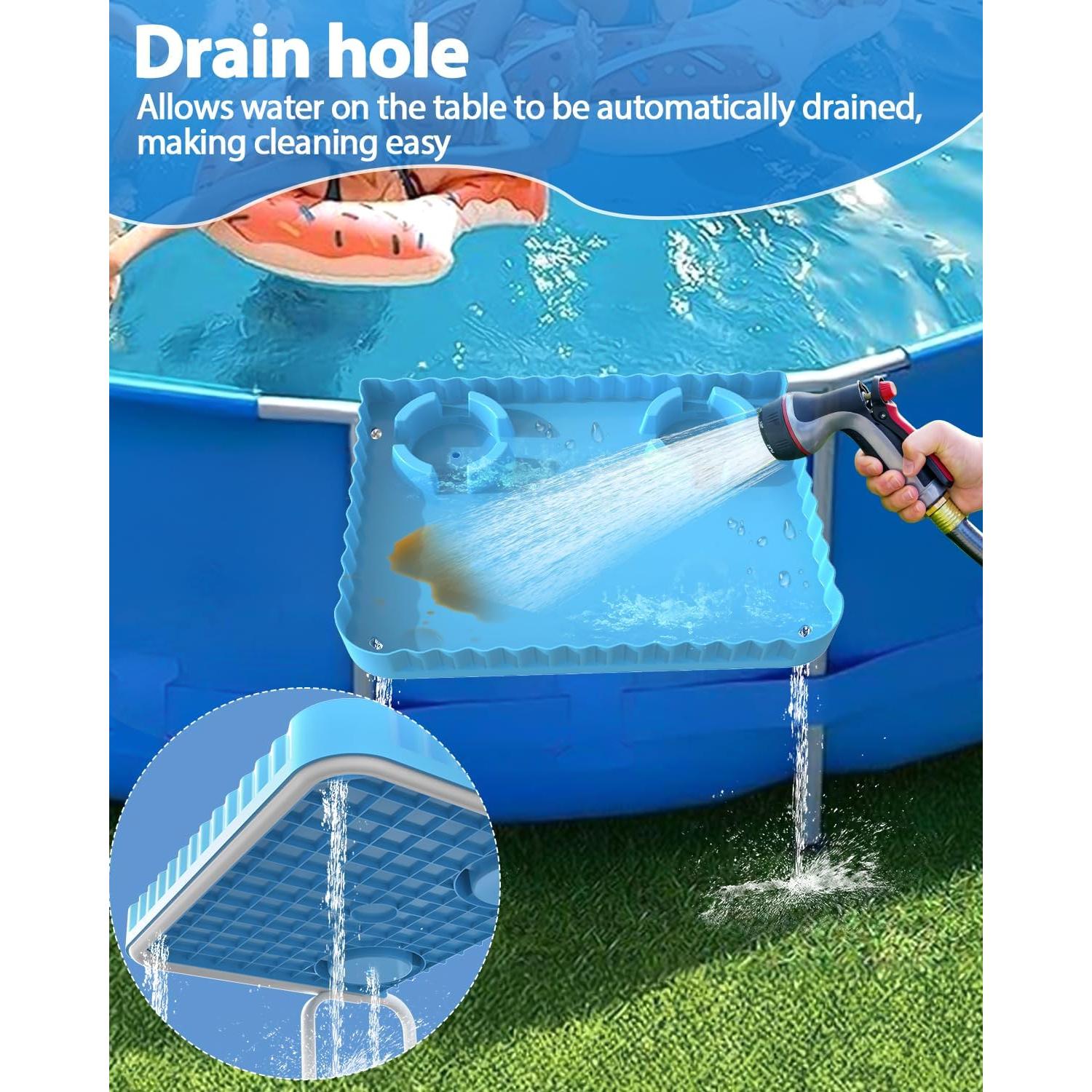 Barra de piscina portátil Lebenwell azul 42x31 cm