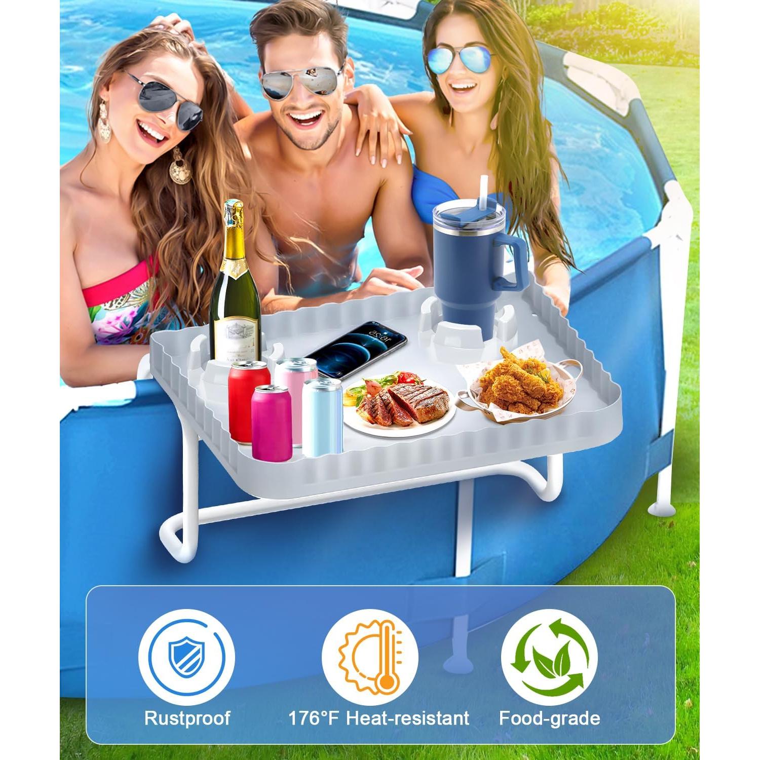 Barra de piscina portátil Lebenwell azul 42x31 cm