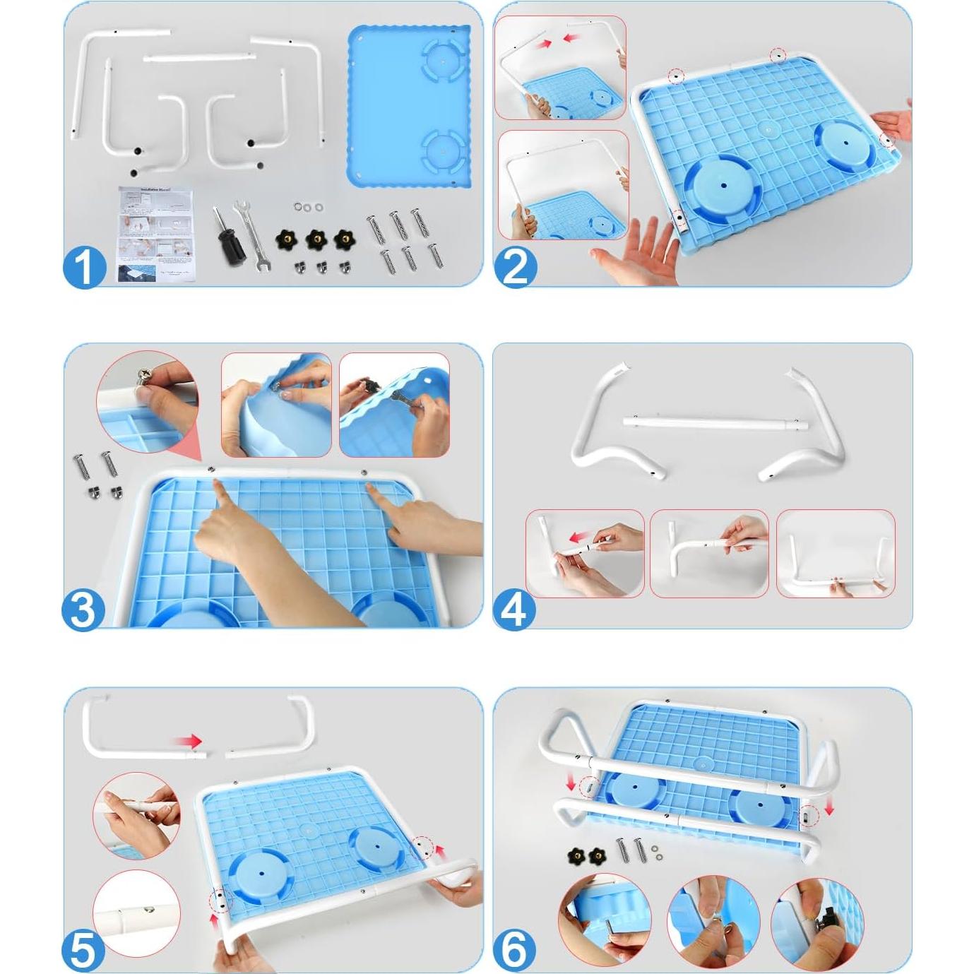 Barra de piscina portátil Lebenwell azul 42x31 cm