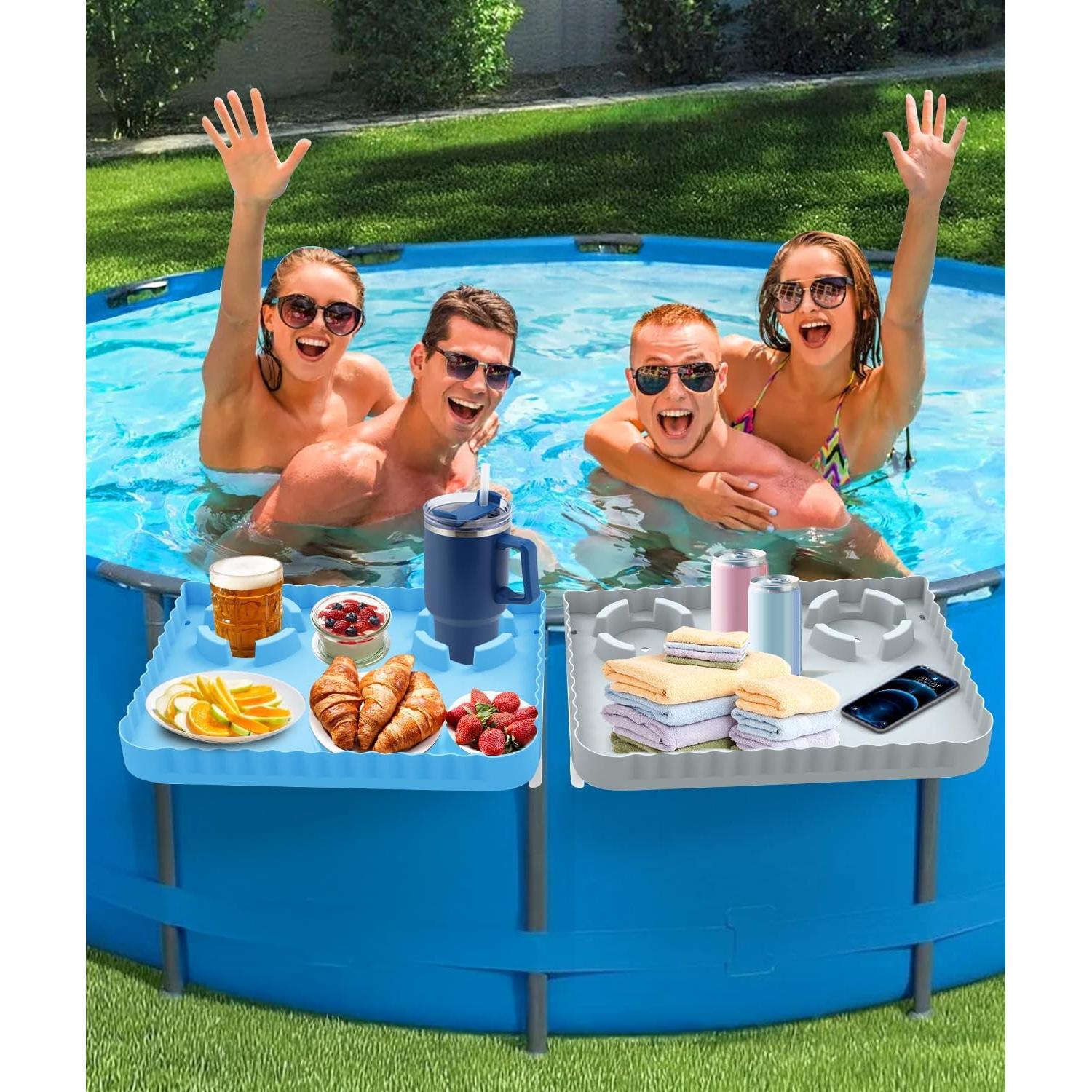 Barra de piscina portátil Lebenwell azul 42x31 cm