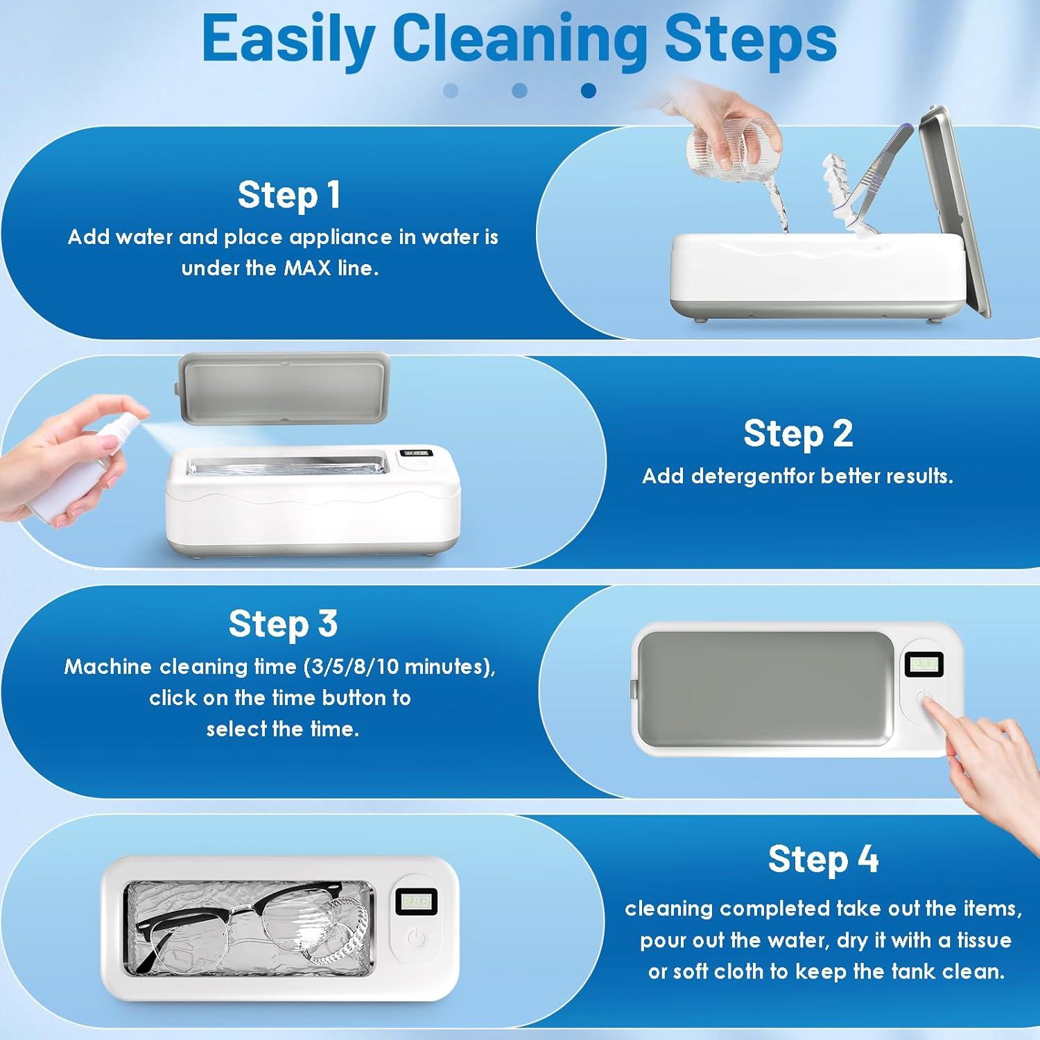 Limpiador Ultrasónico de Joyas GUPOQIGU 600ml Acero Inoxidable