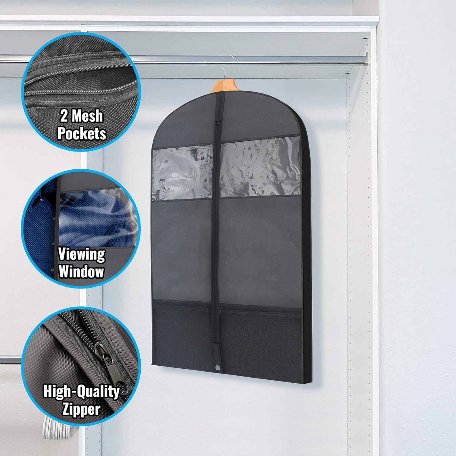 Bolsas de Ropa Negras Plixio 43" para Viaje y Almacenamiento