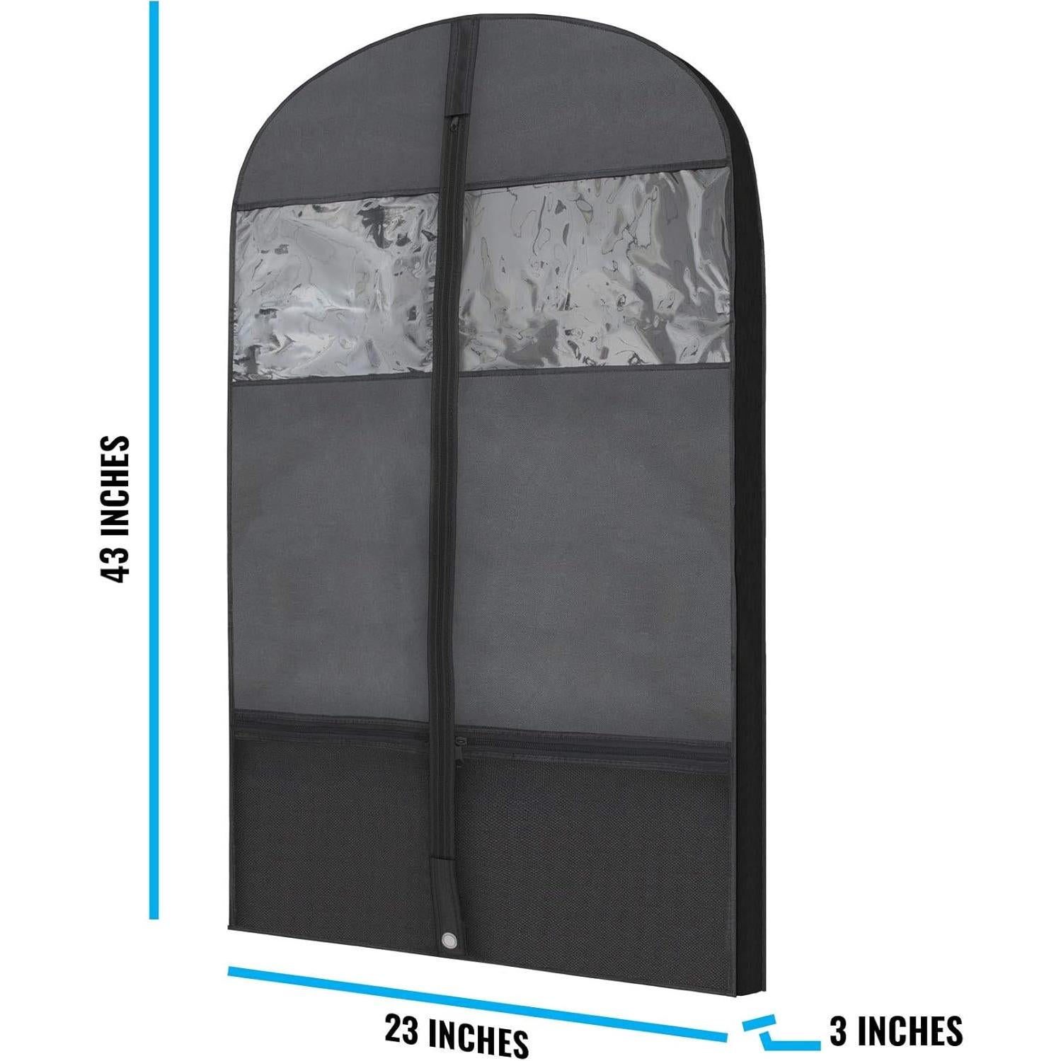 Bolsas de Ropa Negras Plixio 43" para Viaje y Almacenamiento