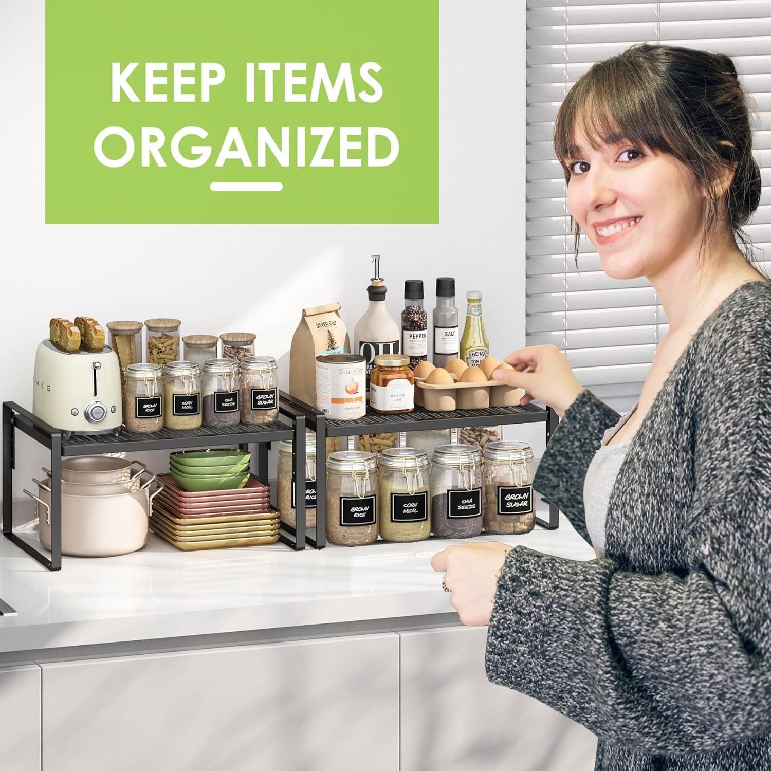 Organizador de Encimera de Cocina Across-Star 2 Niveles Ajustable